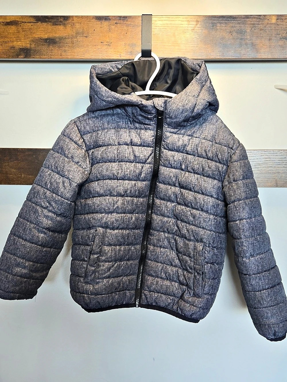 George Kids Quilted Hooded Puffer Jacket in Blue